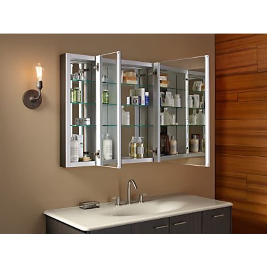 Verdera 40"w x 30"h Triple Door Medicine Cabinet with Triple Mirror Design