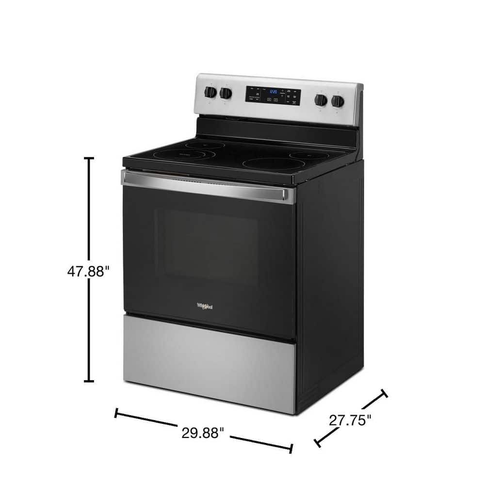 30"W 5.3Cuft F/S 4E Smoothtop Electirc Range Stainless Steel