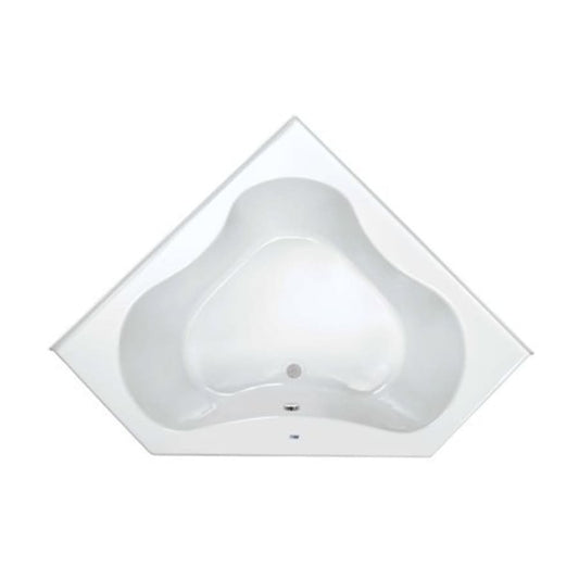 Grass Valley 60" x 60" Corner Acrylic Soaking Tub with Center Drain and Overflow