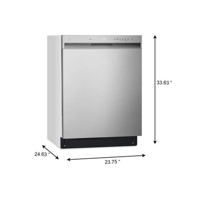 24"W Full Console / Pocket Handle Dishwasher Stainless Steel