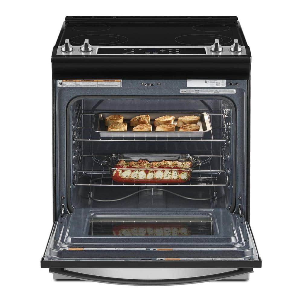 30"W 4.8Cuft Slide In 4E Smoothtop Electric Range Stainless Steel