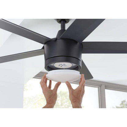 Merwry 52 in. Integrated LED Indoor Matte Black Ceiling Fan with Light Kit and Remote Control