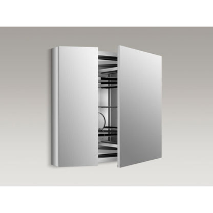 Verdera 34" x 30" Two Door Mirrored Medicine Cabinet with Plain Mirror and Three Adjustable Shelves and Slow Close Door