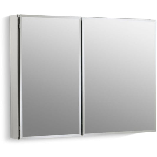 35" x 26" Double Door Reversible Hinge Frameless Mirrored Medicine Cabinet
