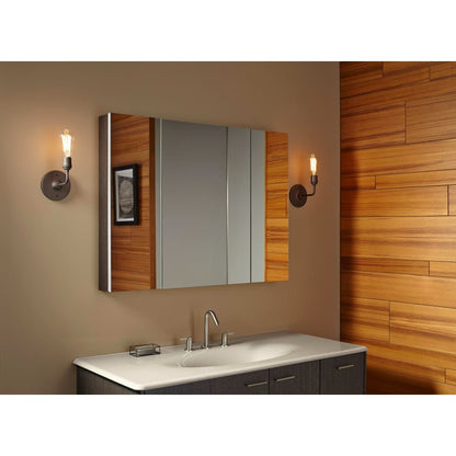 Verdera 40"w x 30"h Triple Door Medicine Cabinet with Triple Mirror Design