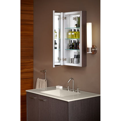 Verdera 30" x 15" Single Door Frameless Medicine Cabinet with Triple Mirror Design and Self-Close Hinges