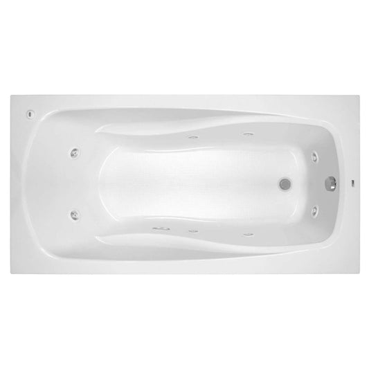Lansford 72" x 36" Whirlpool Bathtub with 8 Hydro Jets and EasyCare Acrylic - Drop In or Alcove Installation