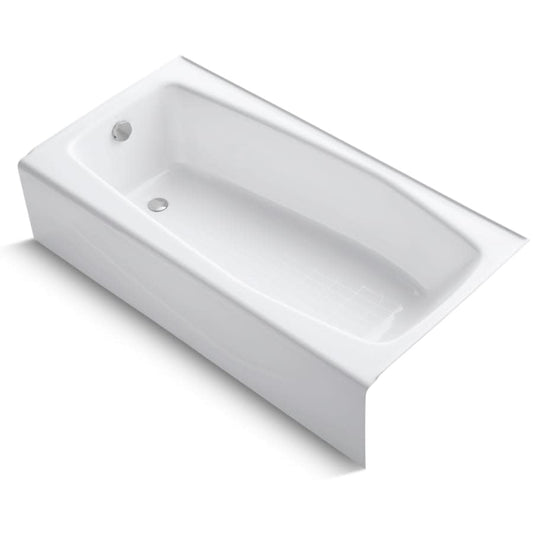 Villager Collection 60" Three Wall Alcove Cast Iron Three Wall Alcove Soaking Bath Tub with Left Hand Drain