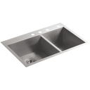 Vault 33" Double Basin Top-Mount/Under-Mount 18-Gauge Stainless Steel Kitchen Sink with SilentShield - qx1psmvkgrlj9vw7pgpk@2x.jpg