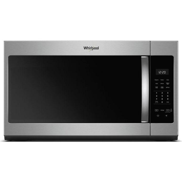 Whirlpool 4 Piece Kitchen Appliances Package with Side-by-Side Refrigerator, Electric Range, Dishwasher, and Over the Range Microwave in Fingerprint Resistant Stainless Steel - 08356630@2x.jpg
