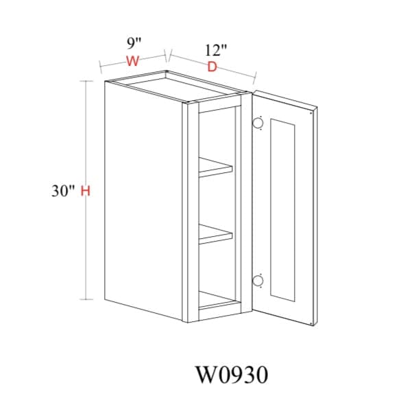 Wall Cabinet - 09"W x 30"H x 12"D