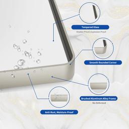 24x36 Inch Brushed Nickel Bathroom Mirror, Brushed Silver Metal Frame Mirror, Rounded Rectangle Silver Bathroom Vanity Mirror, Tempered Glass, Anti-Rust, Hangs Horizontally or Vertically - 71YqJqdjgAL._AC_SL1500@2x.jpg