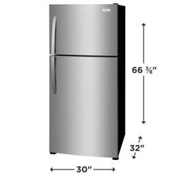 30 in. 20 cu. ft. Freestanding Top Freezer Refrigerator in Stainless Steel Energy Star - FFHT2022AS-DIM@2x.jpg