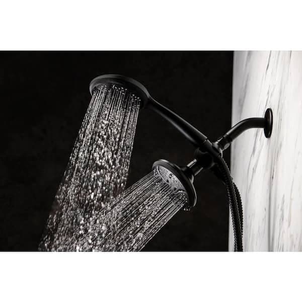 Glacier Bay 6 -Spray Patterns with 1.8 GPM 4.5 in. Wall Mount Dual Shower Heads in Matte Black N9318MB-CB - a6hcr8m2oyhsfo89kge9@2x.jpg