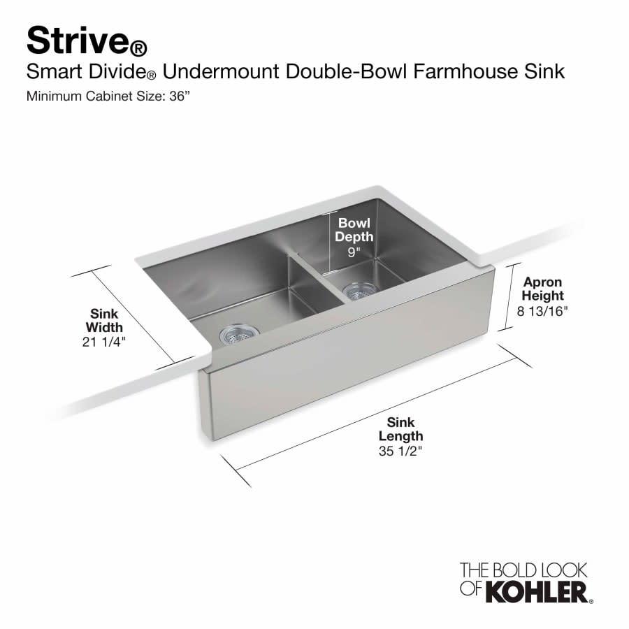 Strive 35-1/2" Double Basin Undermount 16-Gauge Self Trimming Sink with SilentShield and Smart Divide - a8xgtlltttw7csekak6g@2x.jpg