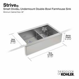 Strive 35-1/2" Double Basin Undermount 16-Gauge Self Trimming Sink with SilentShield and Smart Divide - a8xgtlltttw7csekak6g@2x.jpg