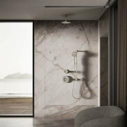 Contemporary Round 8" Single Function 2.5 GPM Rainhead with MasterClean Sprayface and Katalyst Air-Induction Technology - aaqhmszzc4764u4mr3ae@2x.jpg