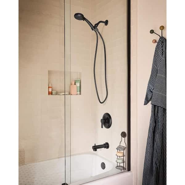 MOEN Meena Single Handle 4-Spray 4 in. Tub and Shower Faucet 1.75 GPM in. Matte Black (Valve Included) 82618BL - ablkdpjz22iz3uouyynh@2x.jpg