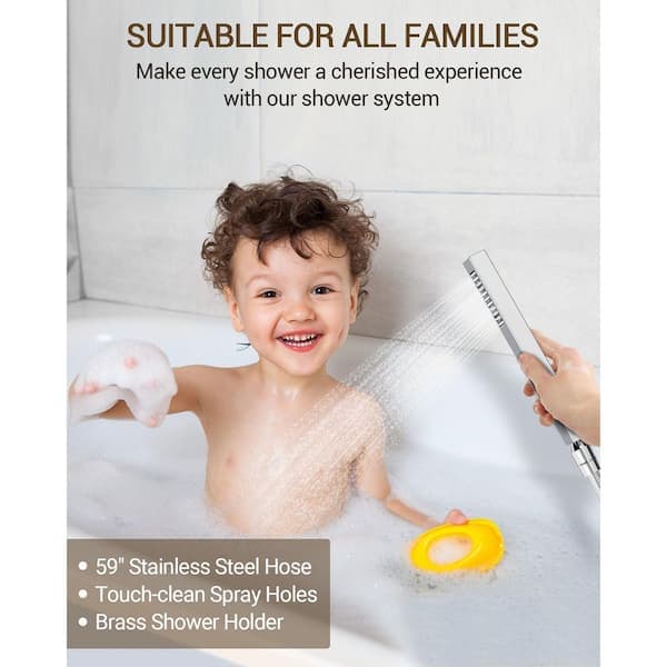 YAWWALK Thermostatic 7-Spray 12 in. and 6 in. Wall Mount Shower System with Hand Shower 2.5 GPM in Chrome(Valve Included) CR1-S003A-12CI-1 - abs26q0qja1xx41xgspj@2x.jpg