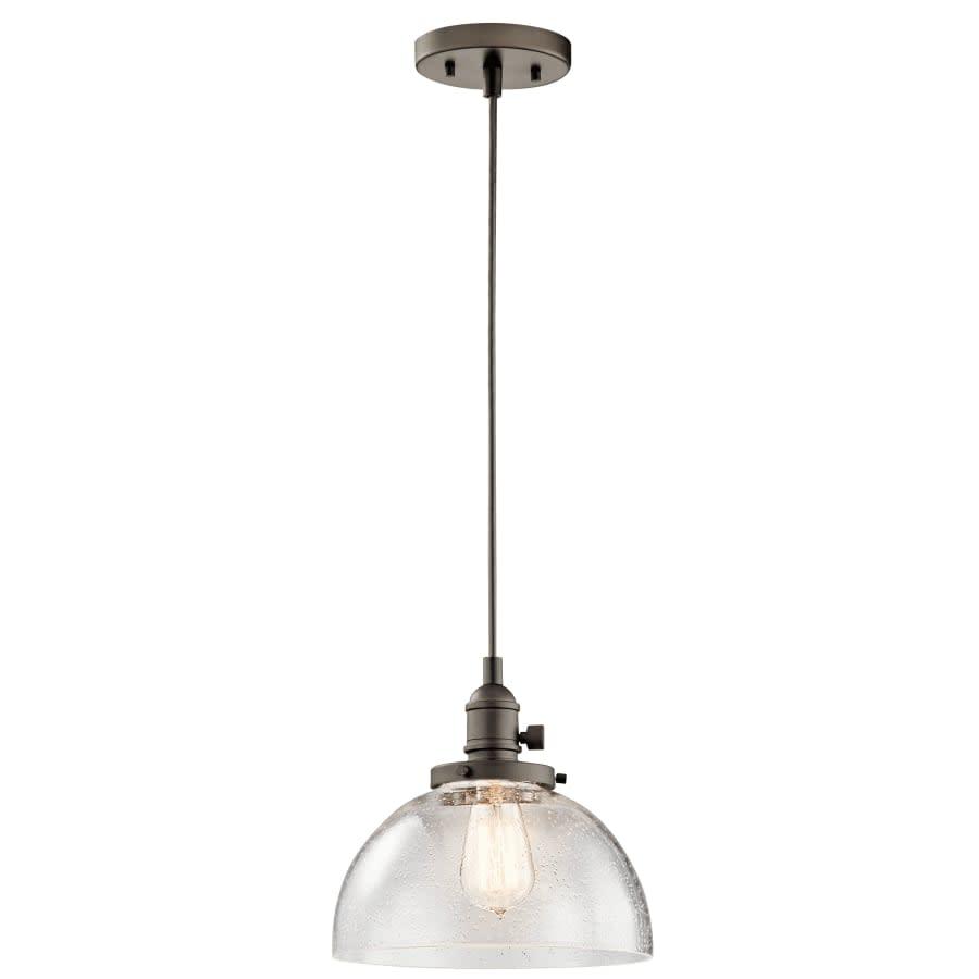 Avery Single Light 10" Wide Pendant with Clear Seedy Glass Shade - abufa8suexzlhsnabpze@2x.jpg