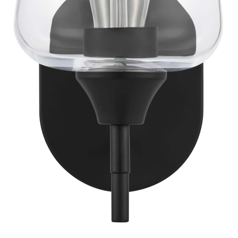 Pavlen 5.5 in. 1-Lights Black Sconce with Clear Glass Shade - acmwu7gqtnwa8jlallqm@2x.jpg