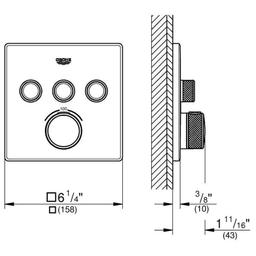 Grohtherm Three Function Thermostatic Valve Trim Only with Four Knob / Push Button Handles, Integrated Diverter, and Volume Control - Less Rough In - adhv4moiutsf6n845g4w@2x.jpg
