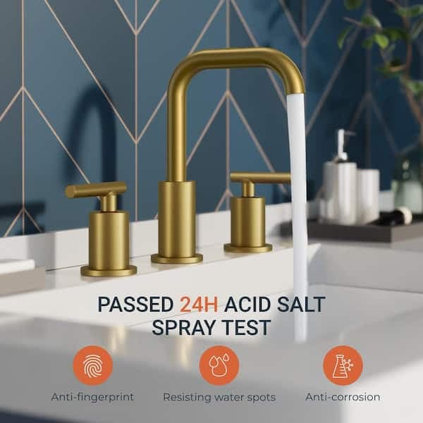 androme 8 in. Widespread 2-Handle Bathroom Sink Faucet with 360° Swivel Spout, Pop Up Drain in Gold H0301G - aehsd1v4pmpx9efkpbqo@2x.jpg