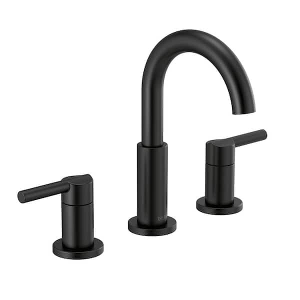 Delta Nicoli J-Spout 8 in. Widespread 2-Handle Bathroom Faucet in Matte Black 35749LF-BL - agvbo7zbmrndekppp4wl@2x.jpg