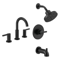 Delta Nicoli 5-Spray Tub and Shower Faucet with J-Spout 8 in. Widespread Double Handle Bathroom Faucet in Matte Black FVS2-NI0202-BL - ahi6xpkj1vcbvkwrdova@2x.jpg