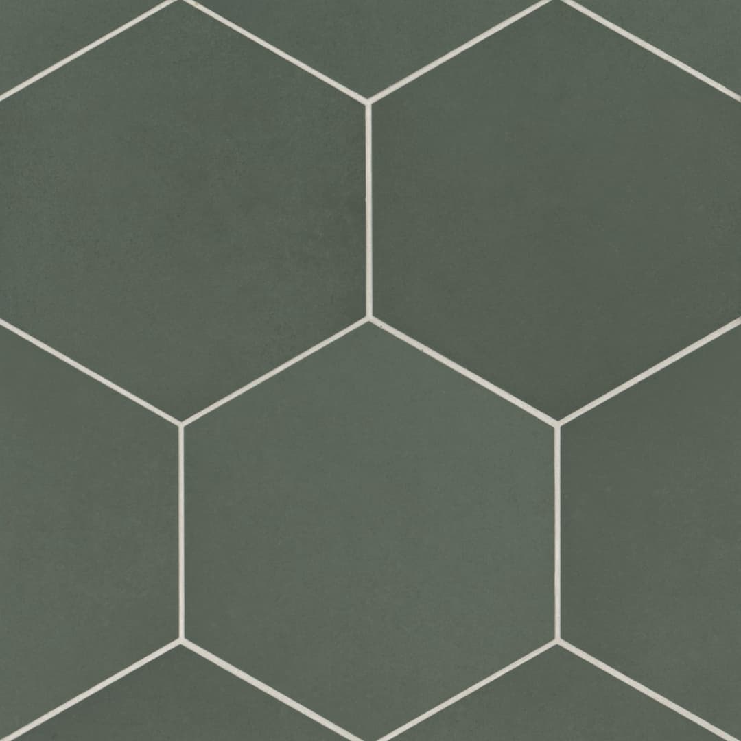 Makoto 10" x 11.5" Hexagon Matte Porcelain Tile in Midori Green - aissoymzjbmmietnlcil@2x.jpg