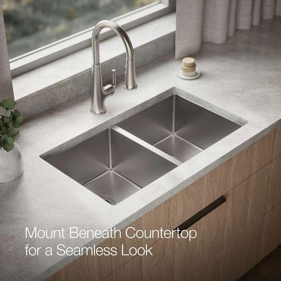 Strive 32" Double Basin Undermount 16-Gauge Stainless Steel Kitchen Sink with SilentShield - aj78ojnryfechwitz5dk@2x.jpg