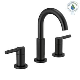Delta Nicoli J-Spout 8 in. Widespread 2-Handle Bathroom Faucet in Matte Black 35749LF-BL - ajnewxmjexbfnlnx3if6@2x.jpg