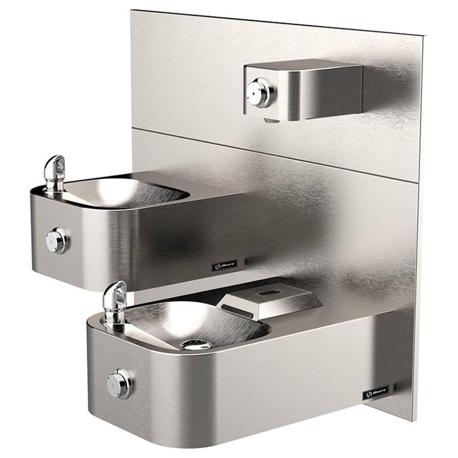 Wall-Mounted Bi-Level Fountain Less Mounting Plate In/Out ADA Vandal-Resistant Satin Stainless Steel - ajwmiqssoalcfoynujkh@2x.jpg