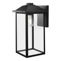 1-Light 18 in. Black Hardwired Classic Outdoor Wall Lantern Sconce Light with Clear Glass - akmsfu0llrr2kt3zryaz@2x.jpg
