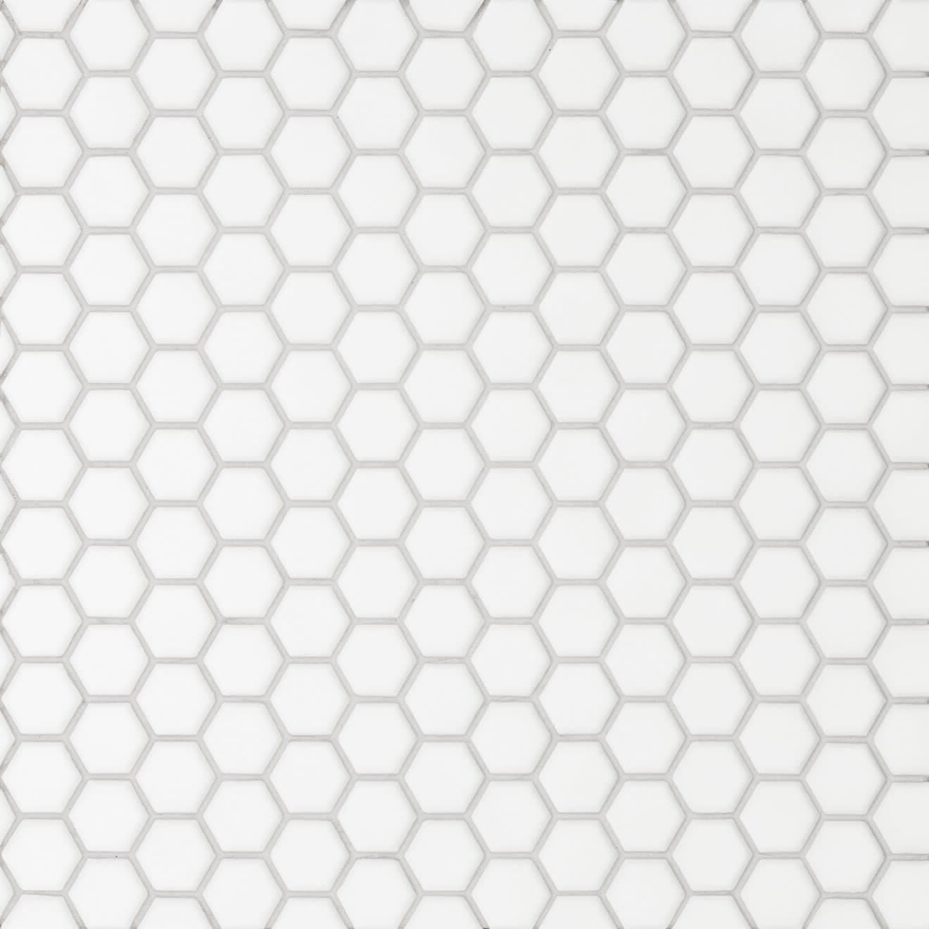 Le Cafe White 1x1 Hexagon Mosaic Gloss