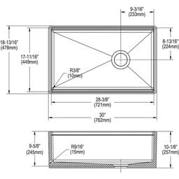 Single Bowl Kitchen Sink, Apron Mount, 30 x 18-13/16 in, 9-5/8 in Bowl Depth, Fireclay, White - ar8apg01cydtkzc4iju6@2x.jpg