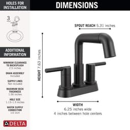 Delta Nicoli 4 in. Centerset Double Handle Pull-Down Spout Bathroom Faucet in Matte Black 25849LF-BLPD - arcqnwt216bizr53dt6w@2x.jpg