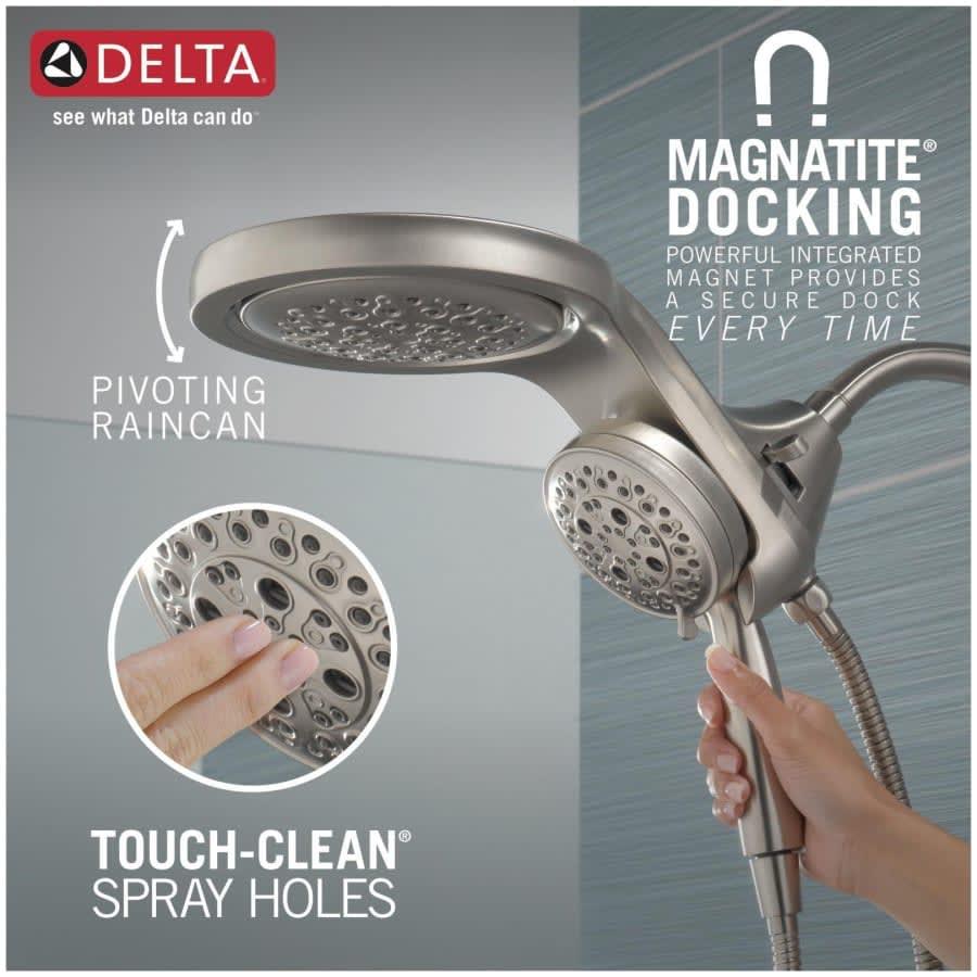 Universal Showering Round 2.5 GPM Multi Function 2-in1 In2ition Shower Head and Hand Shower with Touch Clean, H2Okinetic and MagnaTite Technology - atcehlnknnplbisekgjr@2x.jpg