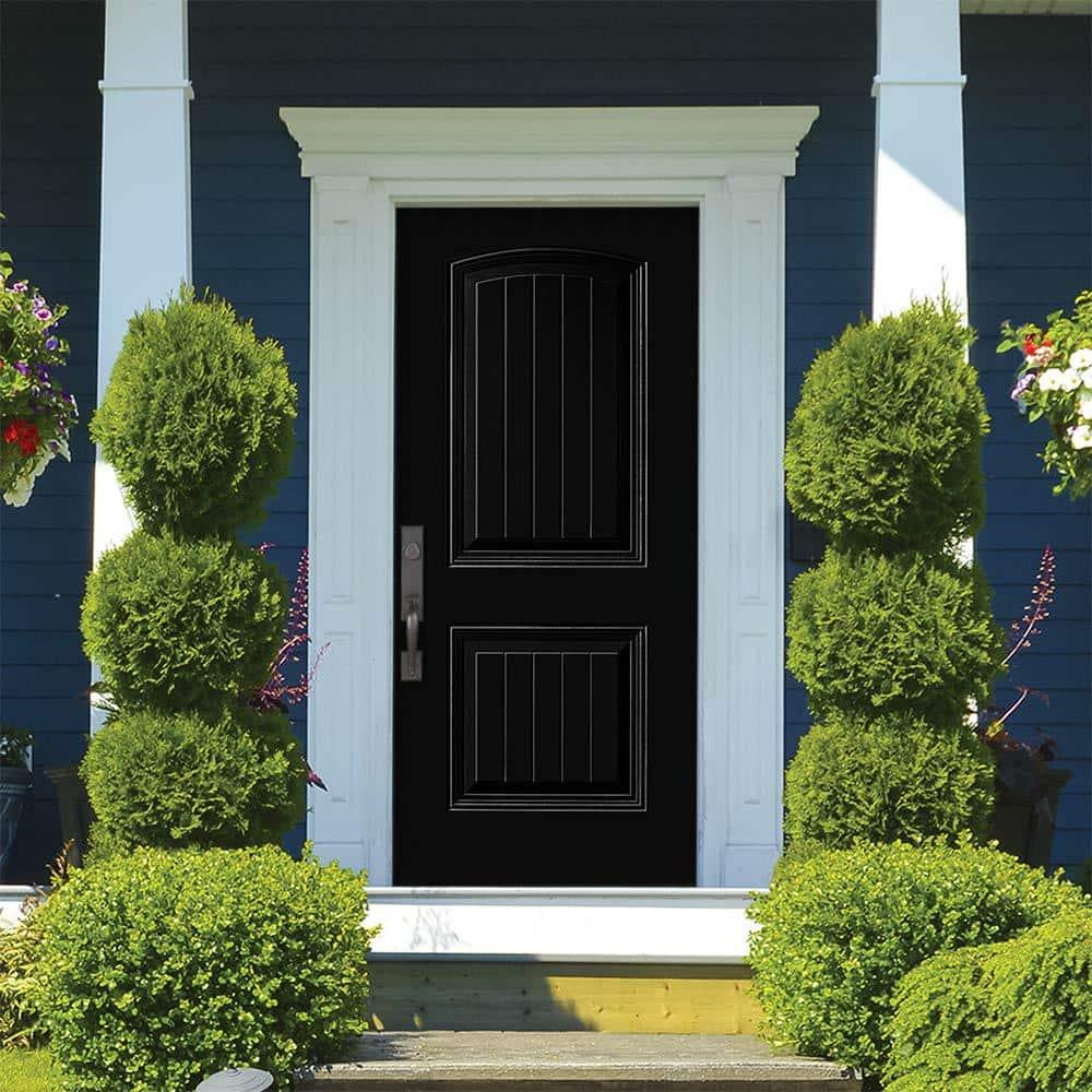 36 in. x 80 in. Cheyenne 2-Panel Left Hand Inswing Painted Smooth Fiberglass Prehung Front Exterior Door No Brickmold - autznemvcev8i3p7o10m@2x.jpg