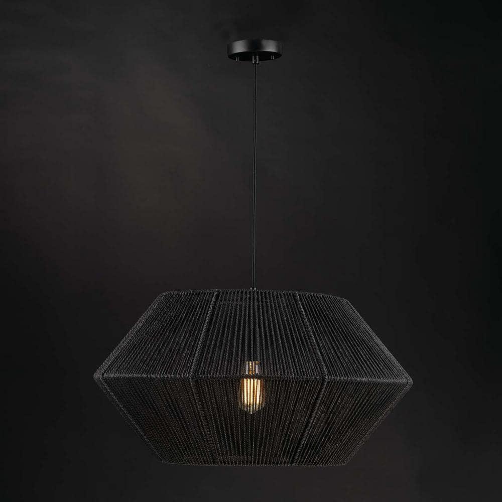 Terra 1-Light Matte Black Chandelier with Natural Twine Shade and Designer Black Cloth Hanging Cord - avti6bscteoeljyxrylp@2x.jpg