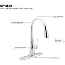 Simplice 1.5 GPM Single Hole Pull Down Kitchen Faucet - Includes Escutcheon - avujigrydgkmkgnrzl30@2x.jpg