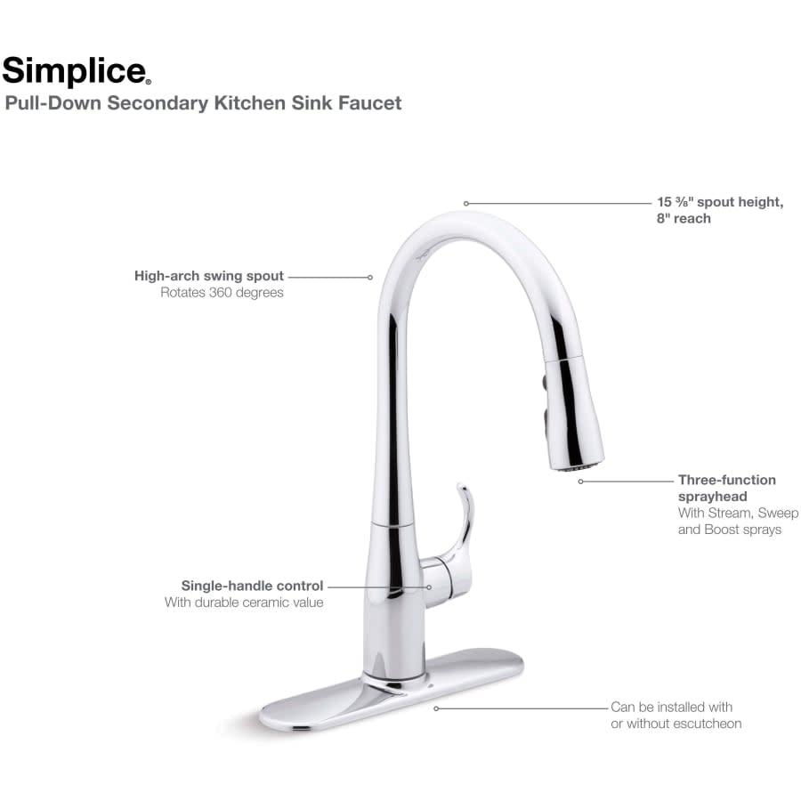 Simplice 1.5 GPM Single Hole Pull Down Kitchen Faucet - Includes Escutcheon - avujigrydgkmkgnrzl30@2x.jpg