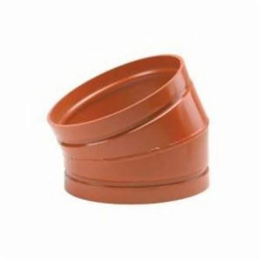 22.5 deg Elbow, 5 in, Groove, Ductile Iron, Enamel Painted