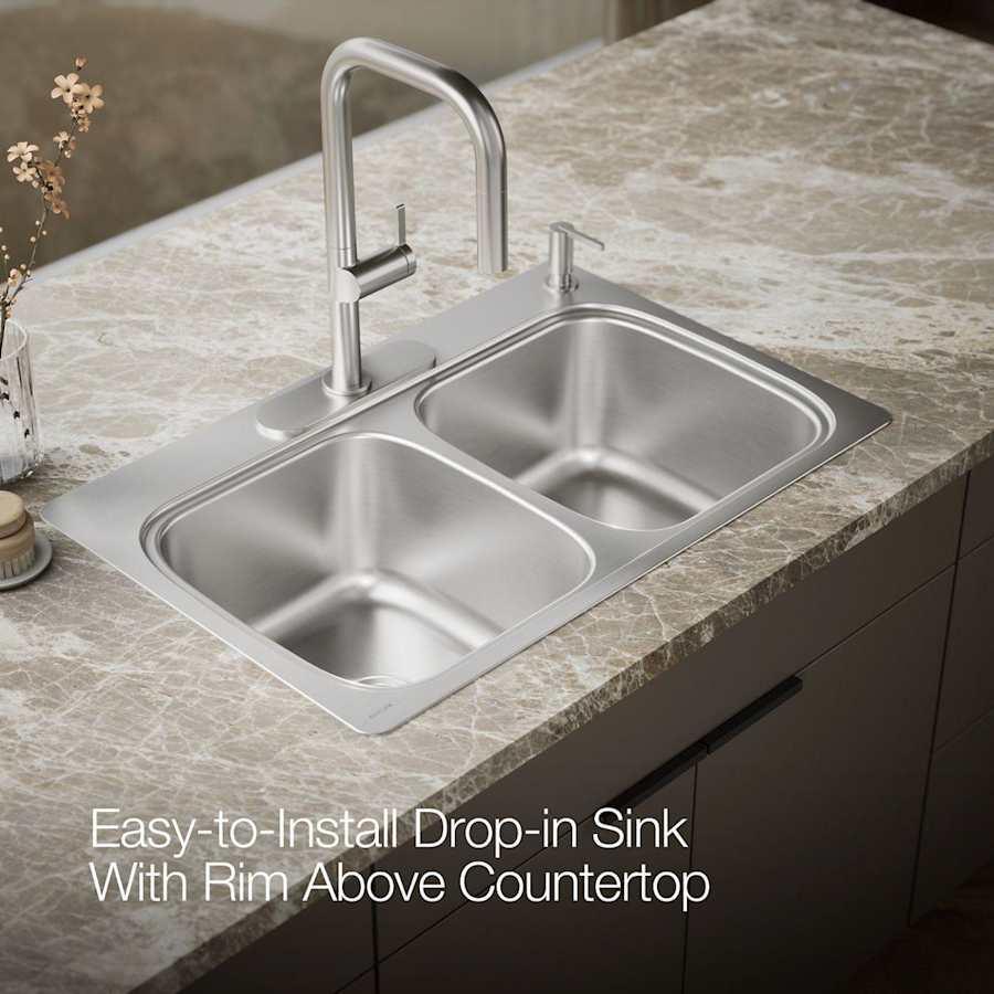 Verse 33" Double Basin Drop In Stainless Steel Kitchen Sink With Four Faucet Holes - azqfiw0xoeewcx48wrok@2x.jpg