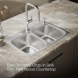Verse 33" Double Basin Drop In Stainless Steel Kitchen Sink With Four Faucet Holes - azqfiw0xoeewcx48wrok@2x.jpg