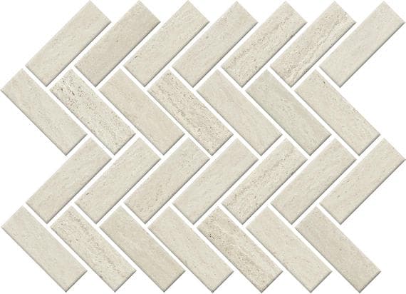 Sunset Falls White Herringbone 1X3 Matte