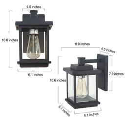 LNC Square 1-Light Black Outdoor Wall Lantern Sconce with Clear Glass Shade, Modern Exterior Wall Light for Patio Garden - b1rpeb87ntrradmwqafz@2x.jpg