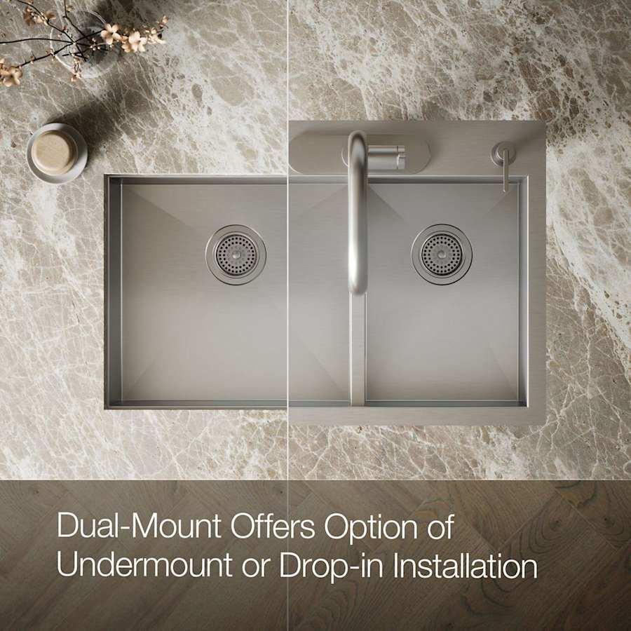 Vault 33" Double Basin Top-Mount/Under-Mount 18-Gauge Stainless Steel Kitchen Sink with SilentShield - b3rqzakufbi0ga8ngdia@2x.jpg