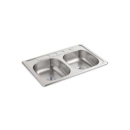 Middleton® Double Bowl Kitchen Sink, Top Mount, ADA, 33 x 22 in, 6 in Bowl Depth, 4-Hole, 20 ga Luster Steel, Stainless - b3tcb1lbfptzwjx5dj5n@2x.jpg