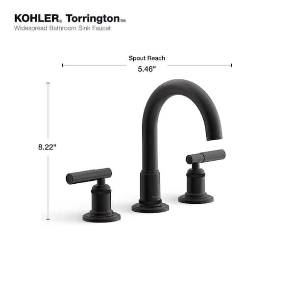 KOHLER Torrington 8 in. Widespread Double Handle Bathroom Faucet in Matte Black R34478-4D-BL - ba7z6pqkc6s8bbmtn7fg@2x.jpg